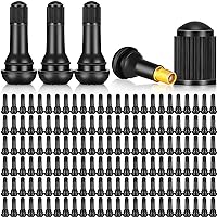 150 Pieces Tire Valve Stems TR413 Tubeless Valve Stems Rubber Snap-in Valve Stems Black Standard Length Replacement Tire Valve Stems for Car Tubeless Rim Holes Replacement