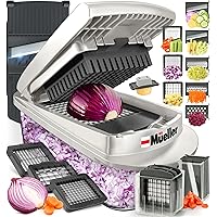 Pro-Series 10-in-1, 8 Blade Vegetable Chopper, Onion Mincer, Cutter, Dicer, Egg Slicer with Container, French Fry Cutter Potatoe Slicer, Home Essentials & Kitchen Gadgets, Salad Chopper