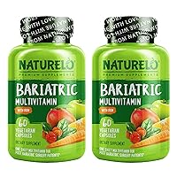 NATURELO Bariatric Multivitamin - One Daily with Iron - Supplement for Post Gastric Bypass Surgery Patients - Natural Whole Food Nutrition - 120 Veggie Capsules