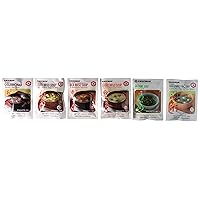 Instant Soup 6 Variety Pack - Miso-tofu , Tofu- Spinach Soup, Shiro Miso , Aka Miso , Osuimino Japanese Clear, Wakame