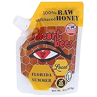 I HEART BEES - Florida Summer Blend Honey - 10 Ounces - Raw and Unfiltered Honey, Kosher Certified