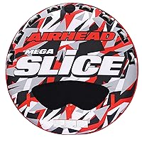 Airhead Mega Slice Towable 1-4 Rider Tube for Boating and Water Sports, Heavy Duty Full Nylon Cover with Zipper, EVA Foam Pads, and Patented Speed Safety Valve for Easy Inflating & Deflating
