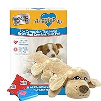 Pets Know Best HuggiePup- Plush Heartbeat Toy for Puppy or Dog, Calming Crate Training Aid, Separation Anxiety Buddy, with Heating Pad, Golden