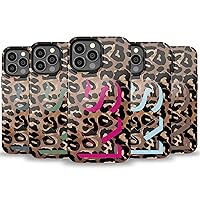 Custom Leopard Monogrammed Initials Case, Personalized Golden Cheetah Name Case Designed ‎for iPhone 15 Plus, iPhone 14 Pro Max, iPhone 13 Mini, iPhone 12, 11, X/XS Max, ‎XR, 7/8‎