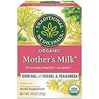 Traditional Medicinals Organic Mother's Milk Women's Tea (Pack of 1), Promotes Healthy Lactation for Breastfeeding Moms, 16 Tea Bags