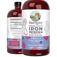 Iron Supplement Prenatal & Postnatal | Liquid Iron Supplement for Pregnant & Lactating | Iron Supplement for Iron Deficiency | Immune Support | Sugar Free | Vegan | Non-GMO | Gluten Free | 15.22 Fl Oz