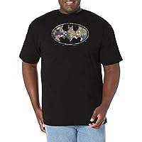 Big & Tall Floral Men's Tops Short Sleeve Tee Shirt, Black, 5X-Large