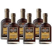 Dark Color, Robust Taste, 12.7 Fl Oz, 6-Pack, Organic Maple Syrup, 100% Pure, Enhance Cocktails, Marinades and Pancakes