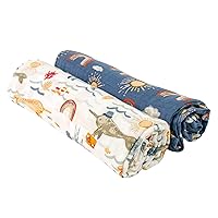 Bebe au Lait Classic Muslin Swaddle Blankets - Narwhal and Hello Sunshine