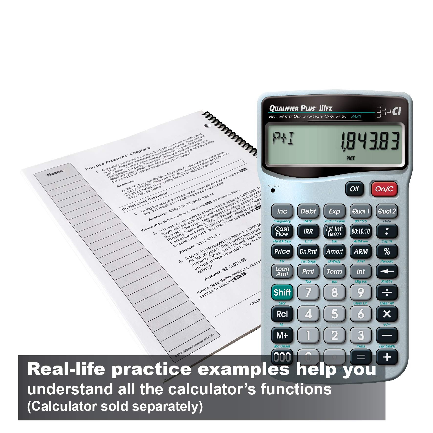 Calculated Industries 2128 Qualifier Plus Training Program Workbook for Qualifier Plus IIIx and IIIfx Real Estate Finance Calculators | 3 Modules: Basic, Comprehensive, Intro to Commercial Investment