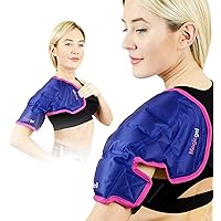 Magic Gel Ice Pack | Reusable, Flexible & Long Lasting for Rotator Cuff Injuries, Bursitis and Swelling | Hot or Cold Therapy Compression Wrap for Left or Right Shoulder
