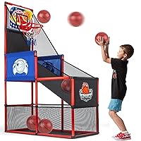 Arcade Basketball Game Set: Includes 4 Balls & Instruction & Hoop, Adjustable Basketball Toys For Teen Kids Toddler Indoor & Outdoor Sports Play, For Birthday Christmas Carnival Backyard Party Gift