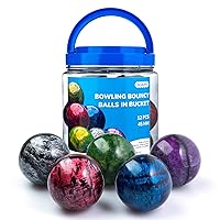 Entervending Large 45mm Bouncy Balls - 12 Pcs, Bowling Style, Rubber, Green