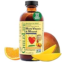 Kids Liquid Multivitamin and Mineral Supplement - Liquid Vitamins for Kids, All-Natural, Gluten-Free, Non-GMO - Natural Orange & Mango Flavor, 8 Ounce Bottle
