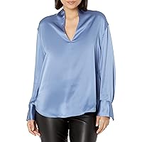 Vince Women's Long Sleeve Slit Neck Top