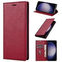 XYX Wallet Case for Redmi Note 13 Pro 5G, Solid Color PU Leather Slim Phone Case Kickstand Card Slots Magnetic Flip Cover for Redmi Note 13 Pro 5G, Red