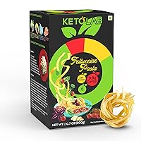 Ketolab Keto Fettucine Pasta (Flat noodles), 10.7 OZ x Pack of 2, 3.8g Net Carb & 11g High Protein/Serving, Identical to Regular Pasta, Ultra Low Carb, Pre-Biotic High Fibre, For Keto and Weight Loss