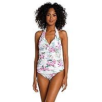 Rouched Front Halter Tankini Swimsuit Top