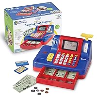 Pretend & Play Teaching Cash Register, 73 Piece Set, Ages 3+, Talking Register, Counting Activities, Money Management