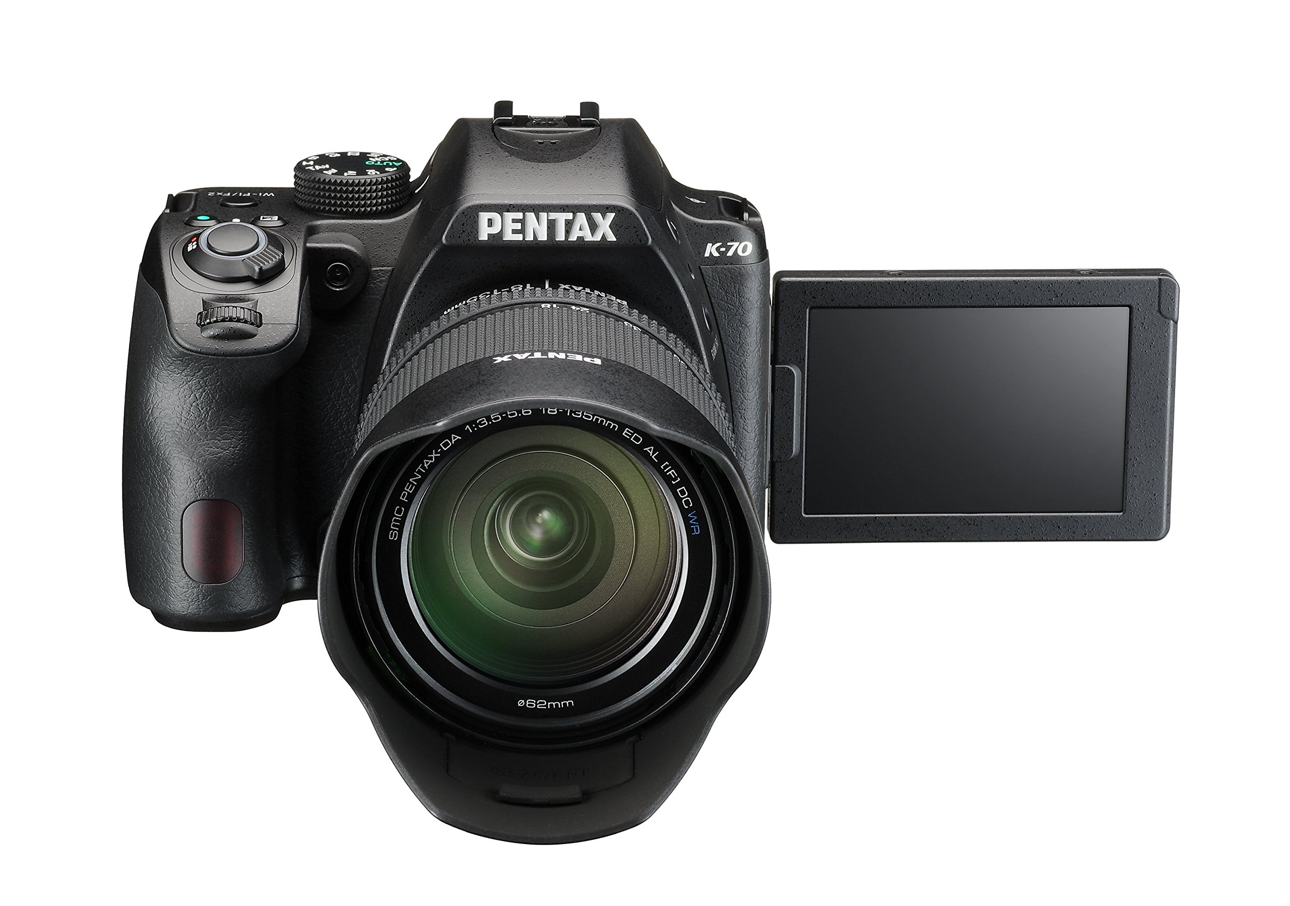 Pentax K-70 Weather-Sealed DSLR Camera with 18-135mm Lens (Black)