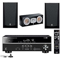 Yamaha 5.1-Channel Wireless Bluetooth 4K A/V Home Theater Receiver + Yamaha Natural Sound Bookshelf & Center Channel Home Theater Speakers
