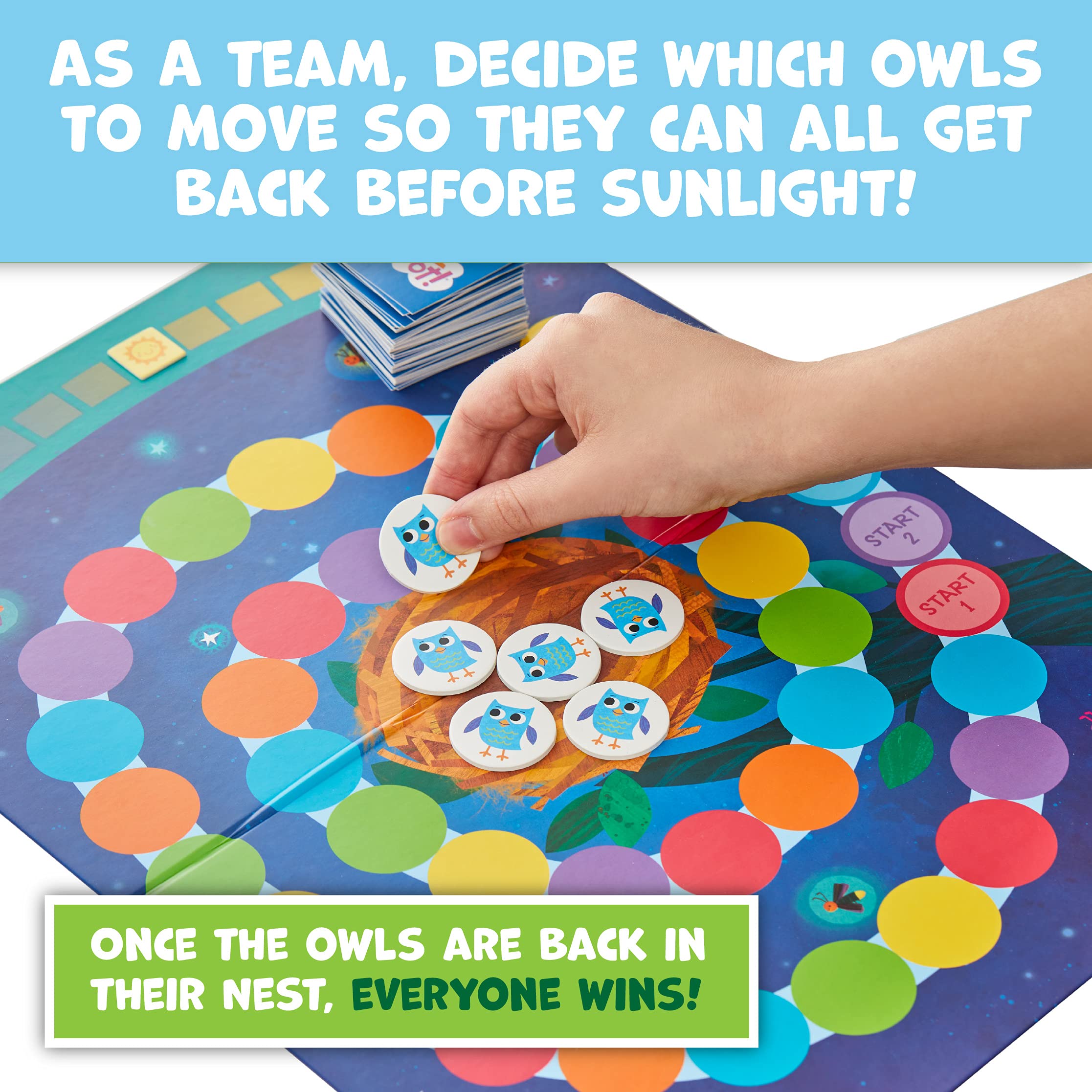 Peaceable Kingdom Hoot Owl Hoot Cooperative Color Matching Game for 2 to 4 Kids Ages 4+