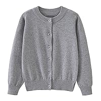 Toddler Boys Girls Cardigan Sweater Autumn/Winter Solid Color Knitted Jacket Party Birthday Little Girls Light