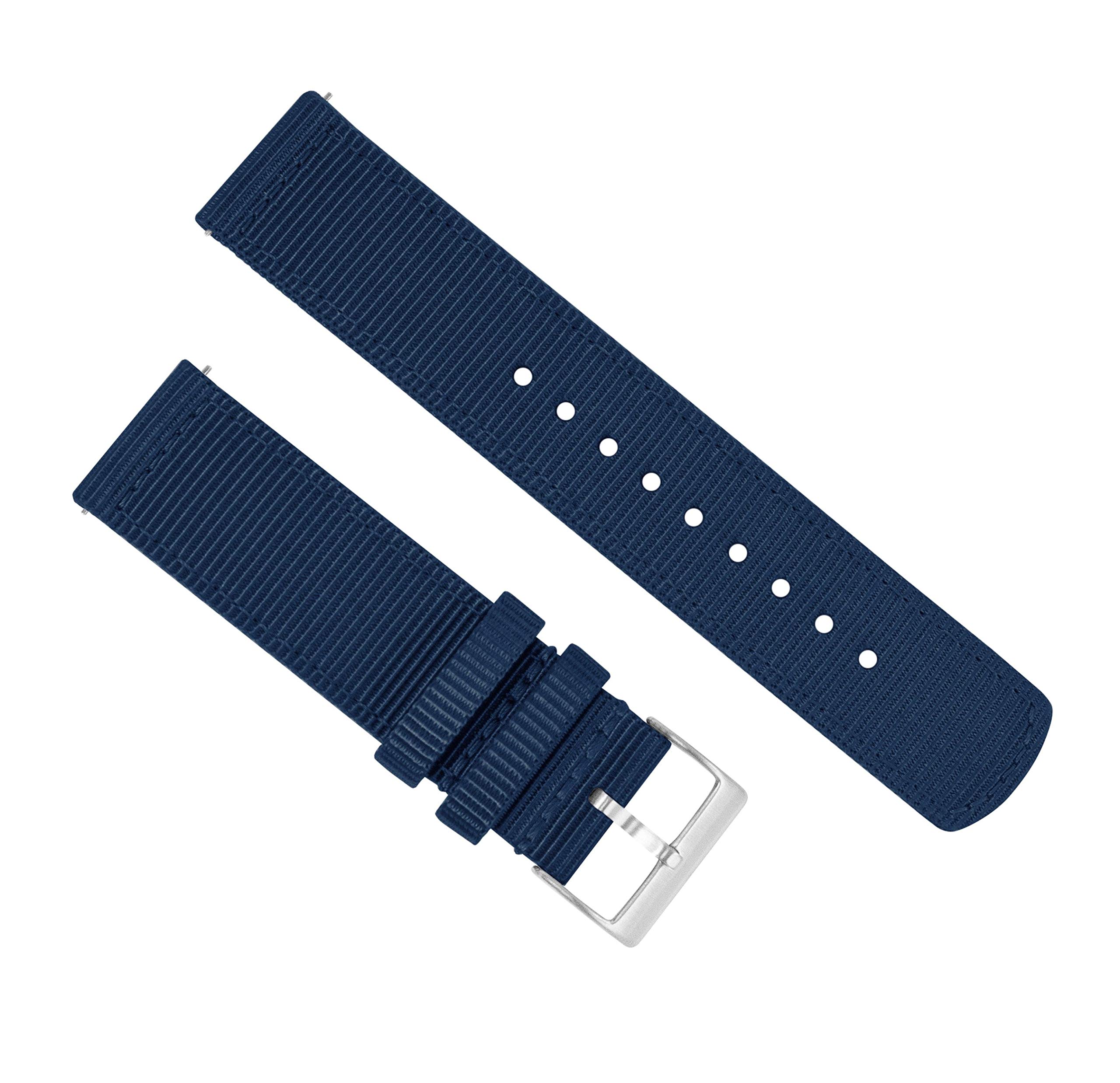 BARTON WATCH BANDS - Ballistic Nylon Two-piece NATO® Style Straps - Choice of Color & Width (18mm, 20mm, 22mm)