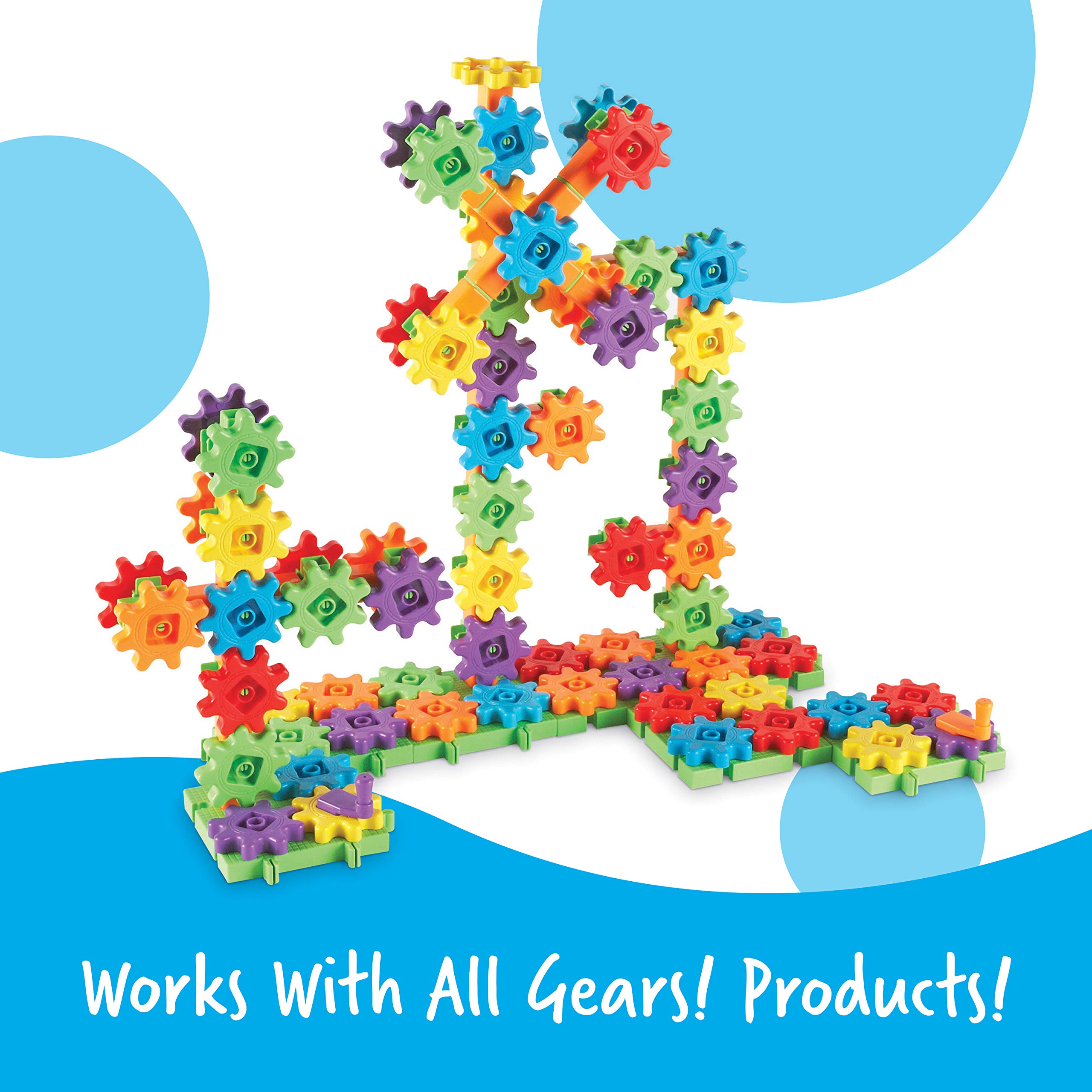 Learning Resources Gears! Gears! Gears! Super Building Toy Set, STEM Toys, Construction Toys, Gears for Kids, 150 Pieces, Ages 3+
