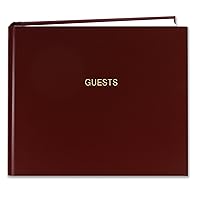 BookFactory Guest Book (120 Pages) / Guest Sign-in Book/Guest Registry/Guestbook - Burgundy Cover, Section Sewn Hardbound, 8 7/8