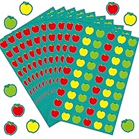 1080 PCS Mini Apple Stickers for Teacher Reward, 1'' Funky Apple Award Stickers Good Job for Kids Students Prize Classroom Awards Decorations, 3Styles Multi Color