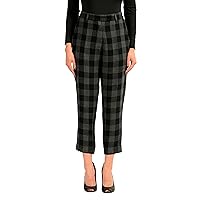 Just Cavalli Women's Wool Plaid Cropped Casual Pants US 4 IT 40