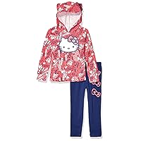 Hello Kitty Little Girls 2 Piece Hoodie and Pant Legging Set, Pink, 6X