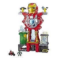 Playskool Heroes Marvel Super Hero Adventures Iron Man Headquarters Playset, Iron Man & Hulk 2.5