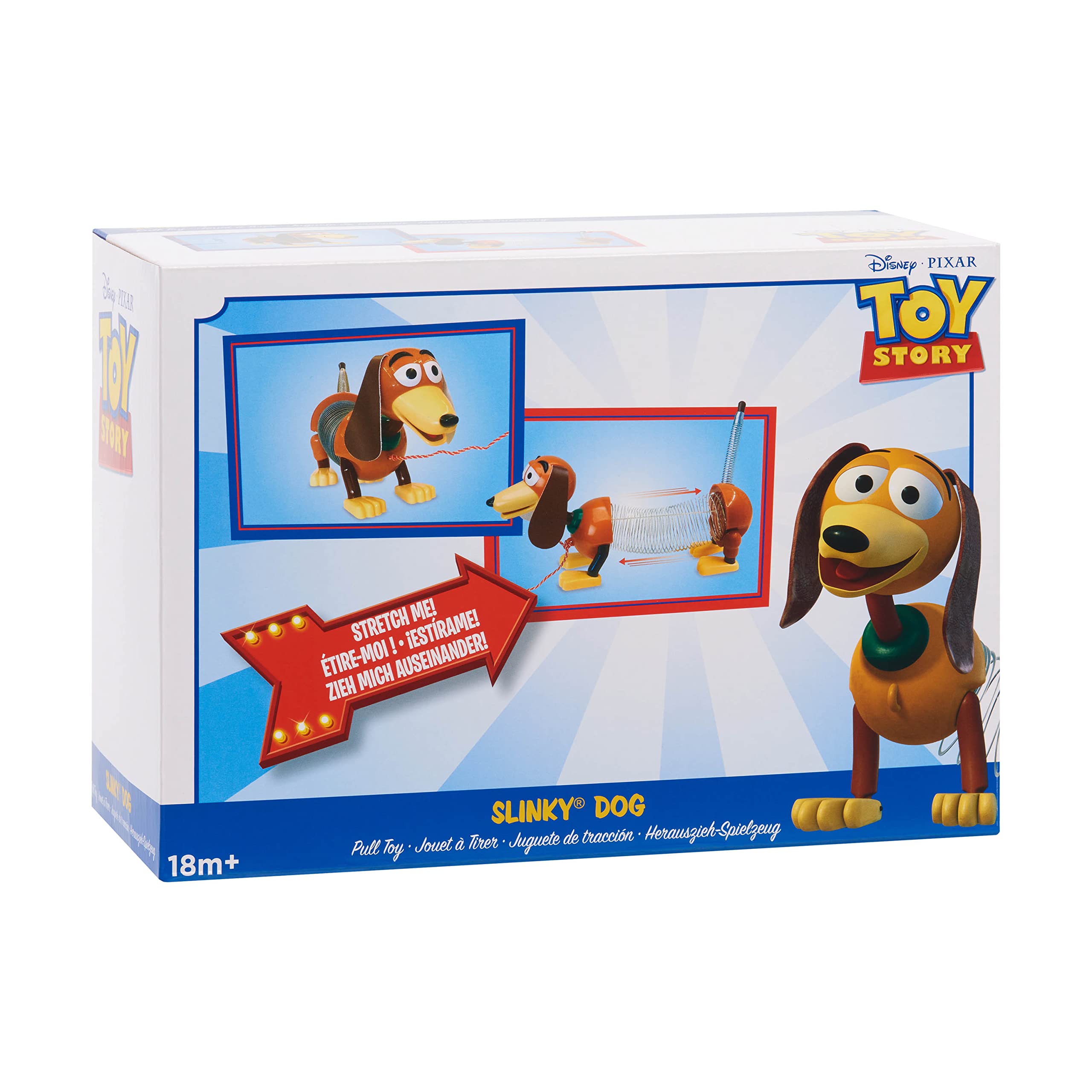 Disney•Pixar's Toy Story Slinky Dog Pull Toy, Walking Spring Toy for Boys and Girls, Officially Licensed Kids Toys for Ages 18 Month, Gifts and Presents by Just Play