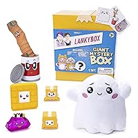 LankyBox Giant Mystery Box: Wearable Boxy case, 2 Figures, one 6” Glow-in-The-Dark Plush, a Squishy , pop-it Fidget Toy, Canny with pop-Out Sticky, and 3 Stickers