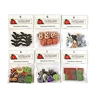 Buttons Galore 50+ Assorted Halloween Buttons for Sewing & Crafts - Set of 6 Button Packs - Bats, Jack O Lanterns & More