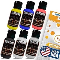 Brand. Airbrush Paint Set - 5 Colors and Cleaner, Made In USA, Water-Based Acrylic Paint Ready To Spay - Perfect for Scale modeleres, miniatures, Artists, Beginners, and Students