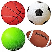AppleRound Toy Sports Balls with Pump for Toddlers and Kids, Inflatable Balls for Children