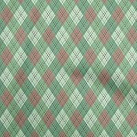 Viscose Jersey Light Green Fabric Check Argyle Sewing Material Print Fabric by The Yard 60 Inch Wide