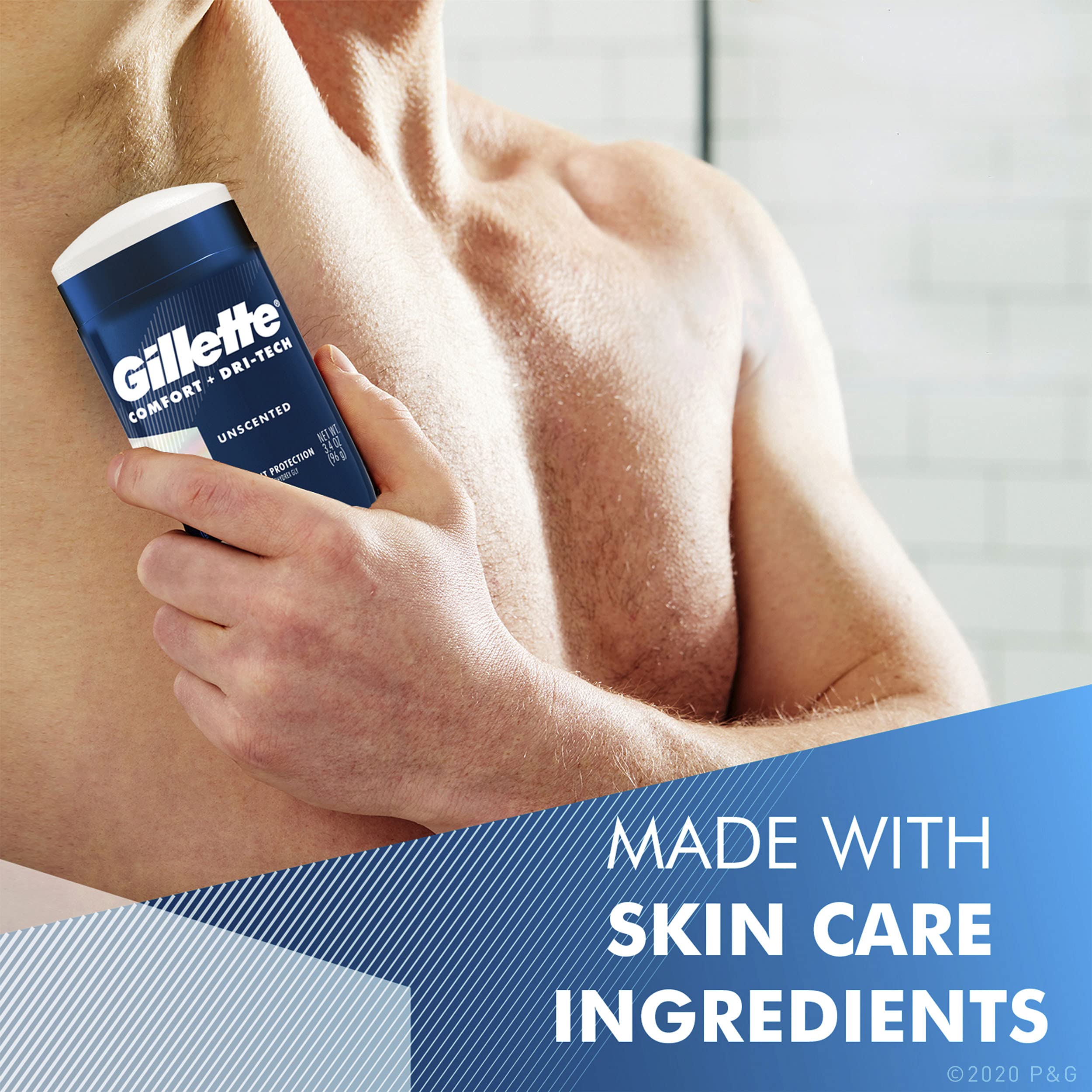 Gillette Antiperspirant Deodorant for Men, Invisible Solid, Cool Wave, 72 Hr. Sweat Protection, 3.4 oz