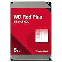 Western Digital 8TB WD Red Plus NAS Internal Hard Drive HDD - 5640 RPM, SATA 6 Gb/s, CMR, 256 MB Cache, 3.5