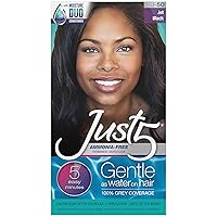 Just 5 Women's 5 Minute Permanent Hair Color with Conditioner, Grey Hair Coloring for Women - Jet Black