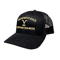 Men's Standard Yellowstone Dutton Ranch Kevin Costner Western TV Show Trucker Hat Cap 66-11 Black, One Size