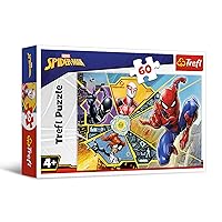 Trefl 17372 60 Teile Im Netz für Kinder ab 4 Jahren Puzzle, Disney Marvel Spiderman, (EU)