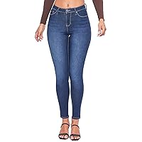 YMI Womens Basic 1-Button High-Rise Skinny Jean Made with Recycled Fibers