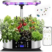 Wi-Fi Hydroponics Growing System 12 Pods Indoor Garden 30W 120 LED Grow Light with APP Controlled, Indoor Herb Garden Kit Adjustable Height Up to 30