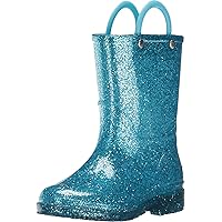 Western Chief Girl's Glitter Waterproof Rain Boot with Easy Pull on Handles, Perfect Lightweight Rain Boots for Kids