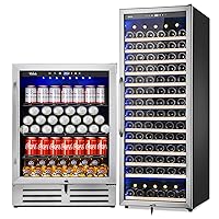 24 Inch Beverage Refrigerator Cooler and 24 Inch Wine Cooler Refrigerator