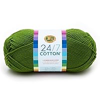 Lion Brand Yarn (1 Skein) 24/7 Cotton® Yarn, Grass